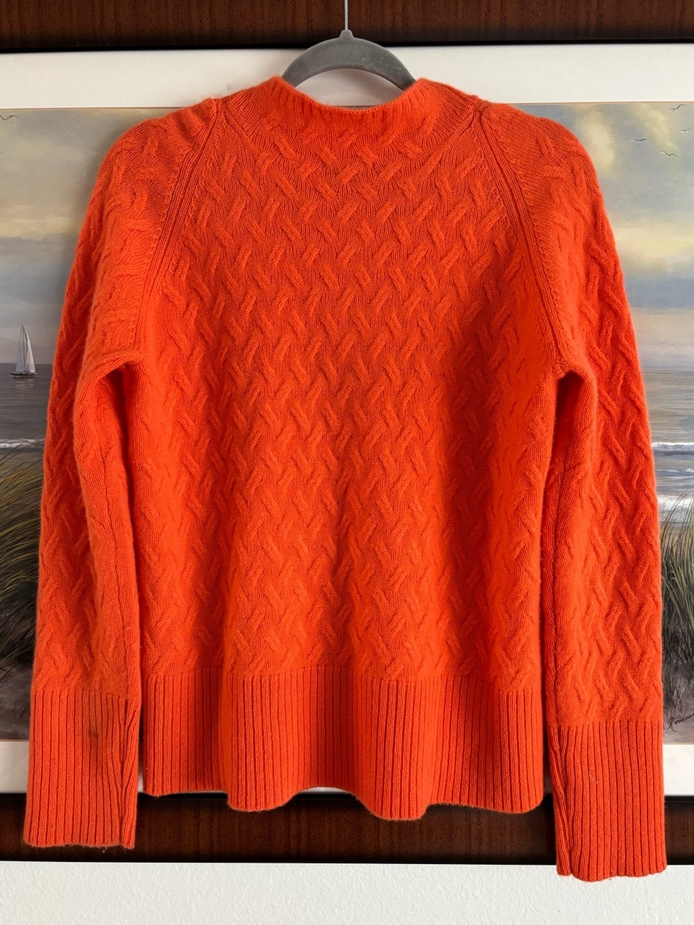 Pure Amici 100% Cashmere Cable Knit Quarter Zip Preppy Sweater - Size L - Picture 7 of 7
